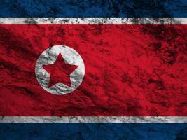 North korea flag with texture photo