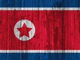 North korea flag with texture photo