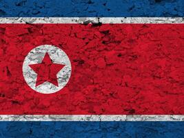 North korea flag with texture photo