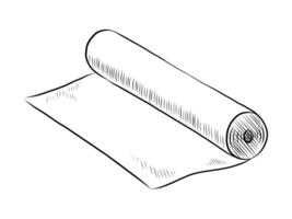 BLACK WHITE CONTOUR DRAWING OF A ROLL OF BAKING PAPER vector