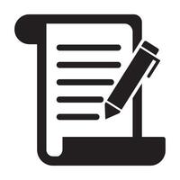 scripts icon paper and pen icon mobile concept and web design paper script symbol illustration graphics vector