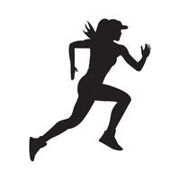 un hembra atleta corriendo silueta, atlético, recopilación, deporte silueta, pique, correr, velocista, ilustración, estilo de vida, maratón vector