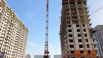 Construction of modern high-rise residential buildings. video