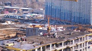 Construction of modern high-rise residential buildings. video