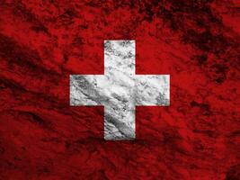 Swiss flag with texture photo