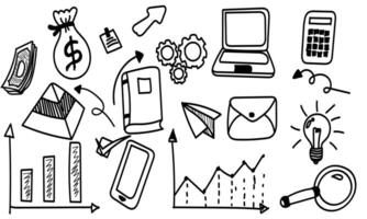 Hand drawn business doodle . Very suitable for designs on financial themes, money, achievements, targets and others. vector