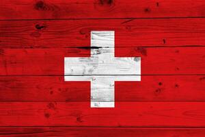 Swiss flag with texture photo