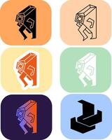 I created a combination concept between a boxes man and a CCTV camera face, made in several color concepts vector
