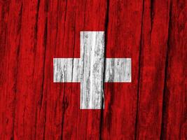 Swiss flag with texture photo
