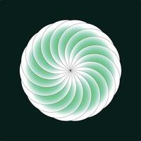 a green and white spiral on a black background vector