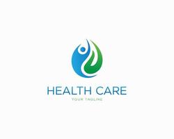 Water droplet health logo design concept template. vector