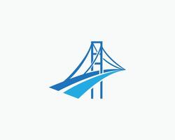 Bridge concept icon logo design template. vector