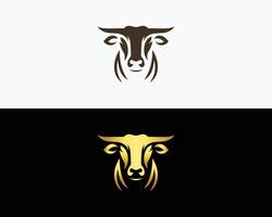 Cow head silhouette logo icon design abstract template. vector