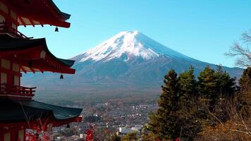 Mt. Fuji and Chureito Pagoda at Autumn, Japan video