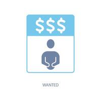 wanted concept line icon. Simple element illustration. wanted concept outline symbol design. vector