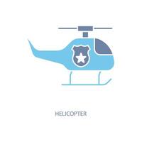 helicopter concept line icon. Simple element illustration. helicopter concept outline symbol design. vector