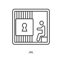 jail concept line icon. Simple element illustration. jail concept outline symbol design. vector