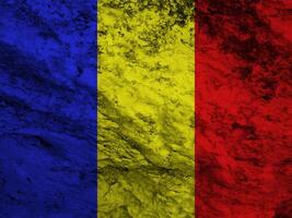 Romania flag with texture photo