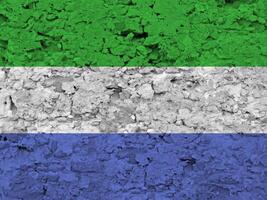 Sierra Leone flag with texture photo