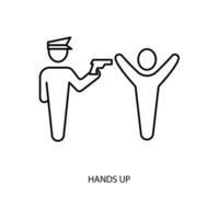 hands up concept line icon. Simple element illustration. hands up concept outline symbol design. vector