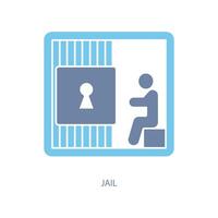 jail concept line icon. Simple element illustration. jail concept outline symbol design. vector