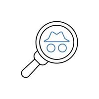 detective concept line icon. Simple element illustration. detective concept outline symbol design. vector