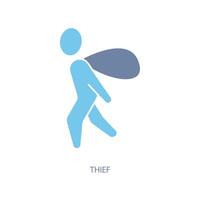 thief concept line icon. Simple element illustration. thief concept outline symbol design. vector