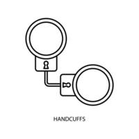handcuffs concept line icon. Simple element illustration. handcuffs concept outline symbol design. vector