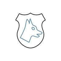 police dog concept line icon. Simple element illustration. police dog concept outline symbol design. vector