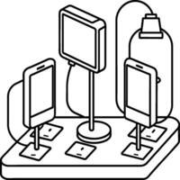 Hand draw technology sketch icon doodle set design for coloring book. Technology icon coloring pages vector