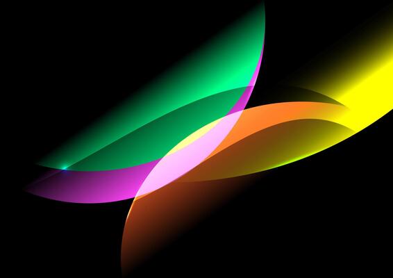 Abstract background with colorful geometric shapes on black background