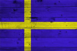 Sweden flag with texture photo