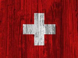 Swiss flag with texture photo