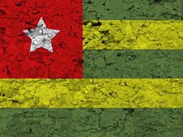 Togo flag with texture photo