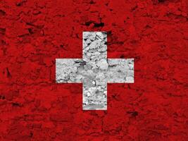 Swiss flag with texture photo