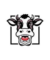 vaca cabeza logo diseño vector