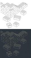 Plastic building blocks vector