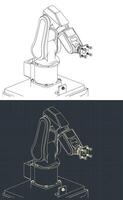 Robot with suction cups blueprints vector