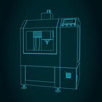 CNC turning milling machine illustration vector