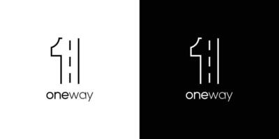 Unique and modern One way logo design vector