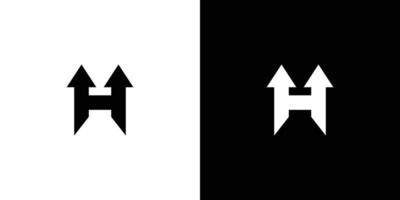 Strong and modern H arrow logo design vector