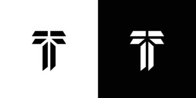 Modern and strong letter T initials logo design vector