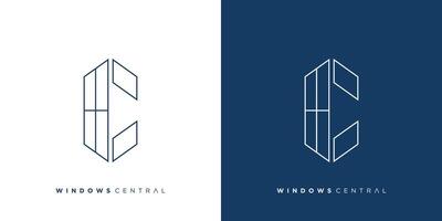 Unique and modern C window logo design vector
