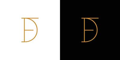 Unique and Modern FD logo design vector