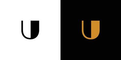 Modern and strong letter U initials logo design vector