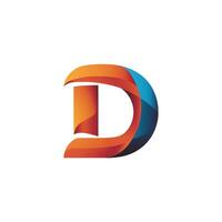 Unique D logo design vector