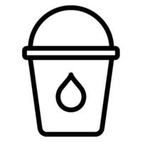 cleaning bucket line icon vector