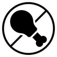 no meat glyph icon vector