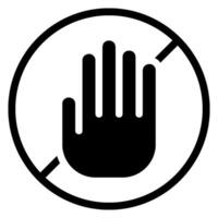 No touch glyph icon vector