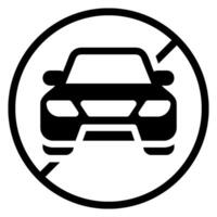 no car glyph icon vector